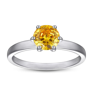 Classic Yellow 6 Prong Solitaire Ring