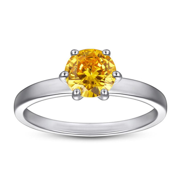Classic Yellow 6 Prong Solitaire Ring
