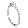 Heart Cut Solitaire Engagement Ring in Sterling Silver