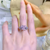 Exquisite 3 Prong Purple Heart Cut Engagement Ring In Sterling Silver