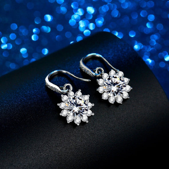 Moissanite Sterling Silver Earrings For Women