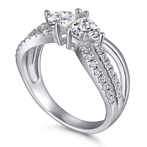 “Heart to Heart” Split Shank Engagement Ring