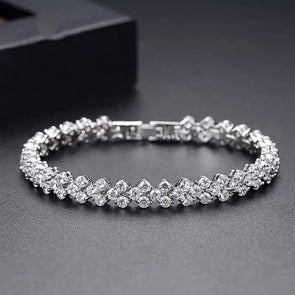 Exquisite Tennis Bracelet In Sterling Silver