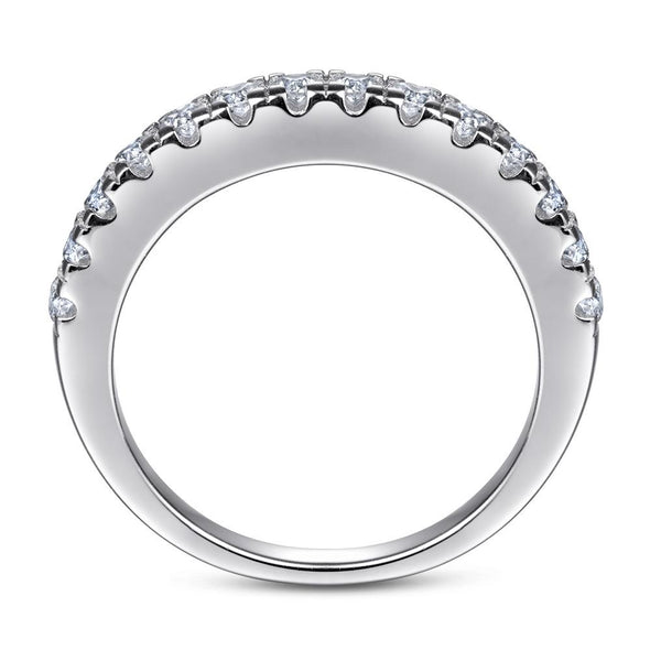 Classic Half Eternity Sterling Silver Stackable Ring