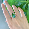 Vintage Pear Cut Twisted Band Sterling Silver Engagement Ring