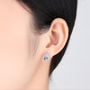 Pear Cut Halo Moissanite Stone Stud Earrings