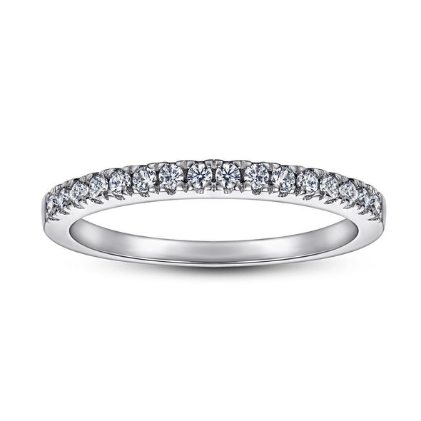 Heart Cut Halo Sterling Silver Double Band Bridal Set