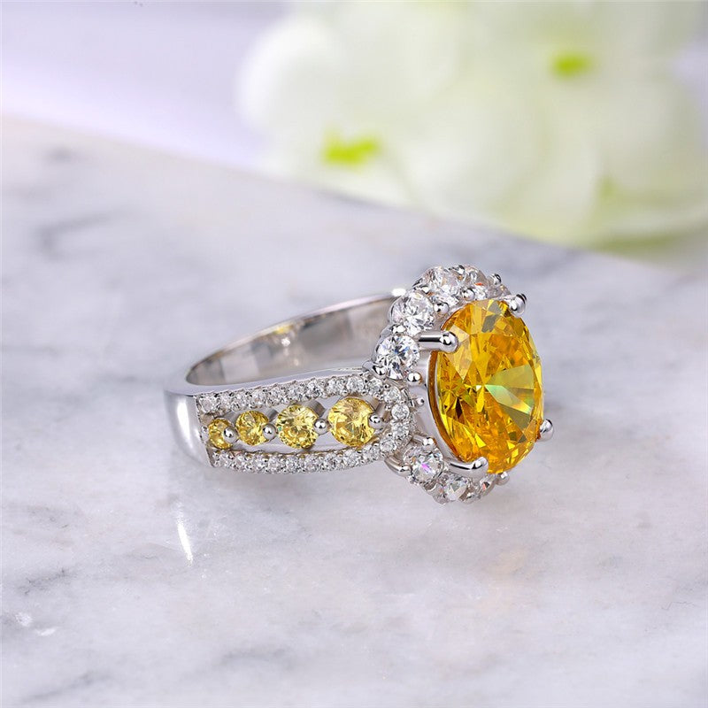 Yellow topaz sale band ring