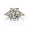 Exclusive Two-Tone Radiant Cut Three Stone Sterling Silver Engagement Ring