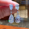 Pear Cut Sterling Silver Drop Earrings