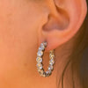 Classic Round Cut Sterling Silver Hoop Earrings For Women