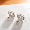 Sparkle Halo Cushion Cut Stud Earrings In Sterling Silver