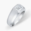 4ct Emerald Cut Silver Ring For Men