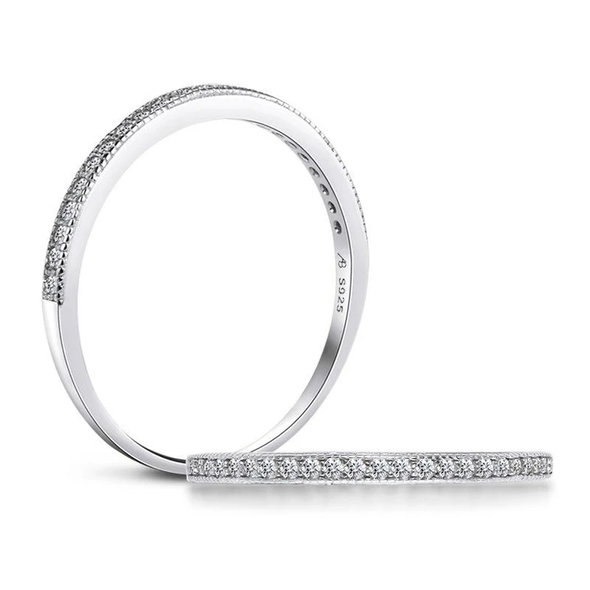 Half Eternity Sterling Silver Stackable Ring