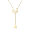 Moon And Star Titanium Steel Y Necklace
