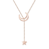 Moon And Star Titanium Steel Y Necklace