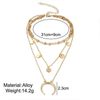 Golden Tone Half-moon Layered Necklace
