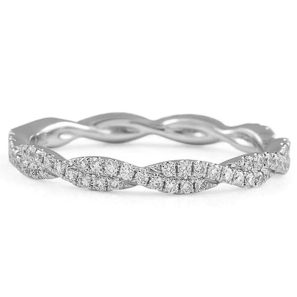 Oval Cut Sterling Silver Bridal Set With Twist Band