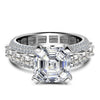 Classic Asscher Cut Engagement Ring In Sterling Silver