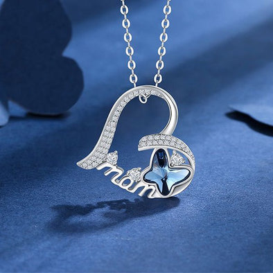 Butterfly Design Sterling Silver Necklace For Mom