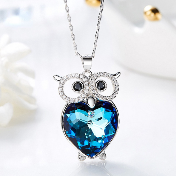 Owl Crystal Pendant Necklace