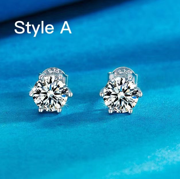 Mens Solitaire Stud Earrings in 92.5 Silver - 1 piece - Sparkling Mart –  HighSpark