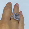 6.0 Carat Radiant Cut Engagement Ring In Sterling Silver