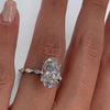 4.0 Carat Oval Cut Silver Solitaire Ring