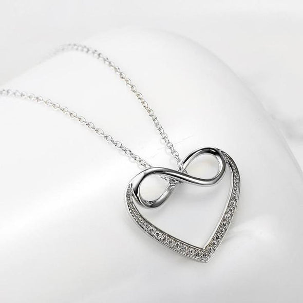 Heart Shaped Infinity Pendant Necklace
