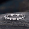 Four Row Full Eternity Stackable Wedding Band In Sterling Silver