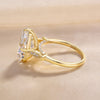 Vintage Golden Tone Radiant Cut Engagement Ring In Sterling Silver