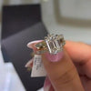 Stunning Emerald Cut Dainty Insert Wedding Bridal Set In Sterling Silver