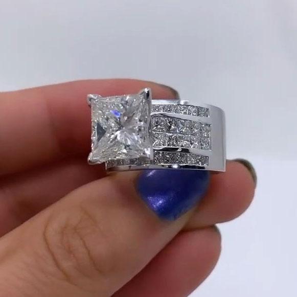 Princess Cut 925 Sterling Silver Engagement Ring