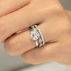 3pcs Art Deco Solitaire Round Cut Bridal Set Ring in Sterling Silver Stackable Ring Set