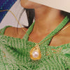 Shell Pearl Golden Plated Pendant Necklace