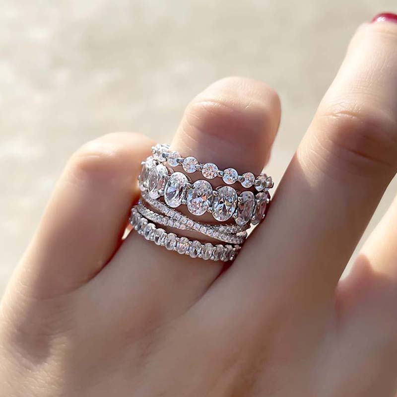 Stacked Wedding Rings Set Unique Wedding Bands For Men And Engagement