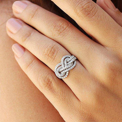 Criss Cross Knot Ring Band in Sterling Silver