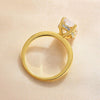 3.5ct Oval Cut Solitaire Golden Color Engagement Ring In Sterling Silver