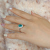 Oval Cut Paraiba Tourmaline Engagement Ring Cocktail Ring in Sterling Silver
