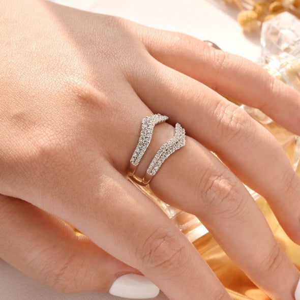 Double Row Elegant Ring Enhancer in Sterling Silver