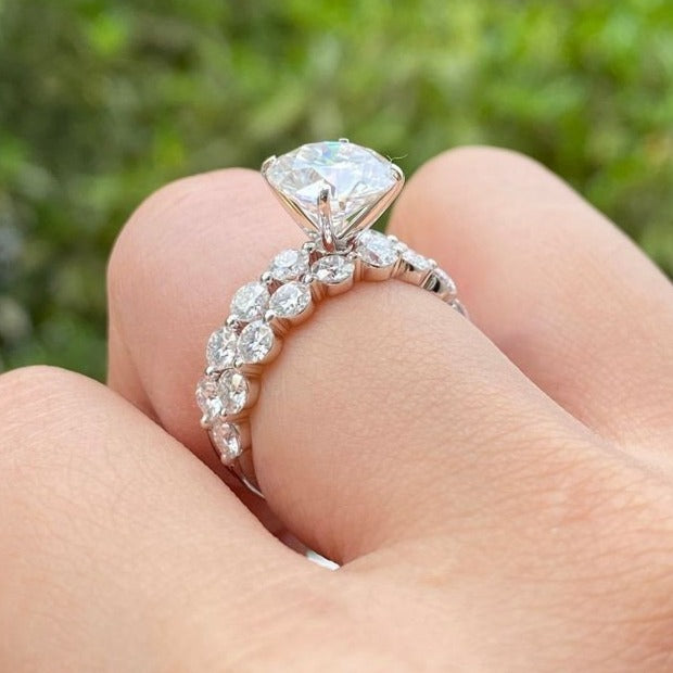 Cut Diamond Ring And Wedding Band Inexpensive Bridal Set Rings CT