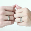 Round Cut Stone Titanium Steel Promise Ring for Couples