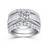 3PCS 1.6CT Round Cut Bridal Ring Set In Sterling Silver