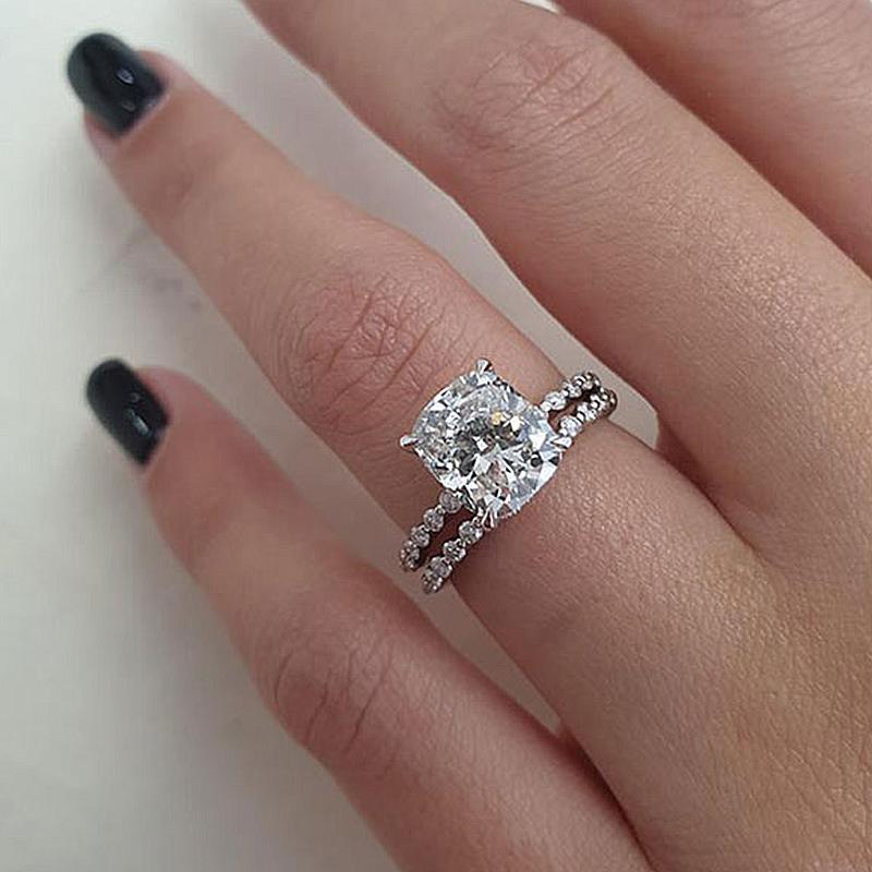 Cushion cut diamond wedding sets Clearance