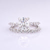 4.0CT Cushion Cut Bridal Ring Set In Sterling Silver