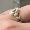 Solitaire Marquise Cluster Wedding Engagement Ring in Sterling Silver