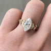 Solitaire Marquise Cluster Wedding Engagement Ring in Sterling Silver