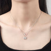 Butterfly Pendant Double Layer Necklace in Sterling Silver