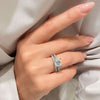 2pcs Solitaire Princess Cut Bridal Ring Set in Sterling Silver
