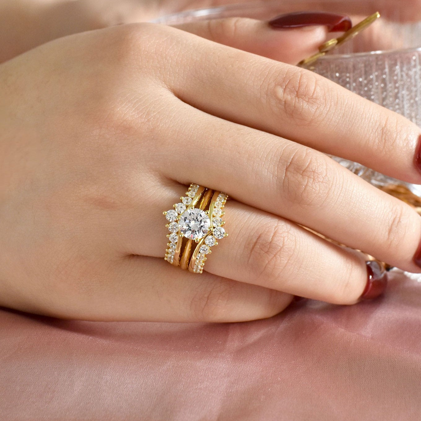 2.68 Ctw Princess Cut Bridal Ring Set, Engagement Ring Set Solitaire  Princess Cut Moissanite Ring, Solid 14K White Gold, Wedding Ring Set, - Etsy